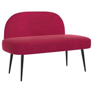 vidaXL Panchina imbottita con schienale Rosso vino 110 x 60 x 76 cm