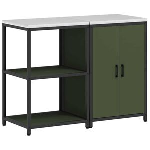 vidaXL Set di Stoccaggio per Cucina con lo scaffale 2 pcs Verde oliva