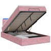 vidaXL Letto Ottomano con Materasso e LED Rosa 120 x 200 cm Velluto