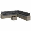vidaXL Set Divano da Giardino 10 pz con Cuscini Grigio in Polyrattan