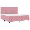 vidaXL Letto a Sorgente LED con materasso Rosa 200 x 200 cm Tessuto