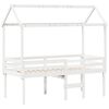 vidaXL Letto a Soppalco con Tetto Bianco 90x190 cm in Legno di Pino