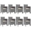 vidaXL Set da Pranzo per Giardino 9 pcs Bianco Rattan Polt