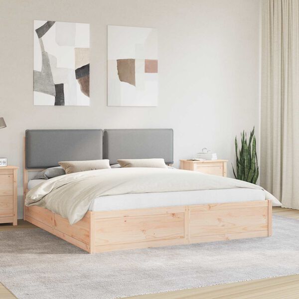 vidaXL Letto con Testiera Rivestita Grigio chiaro 180 x 200 cm