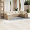 vidaXL Set Divano da Giardino 10 pz con Cuscini Beige in Polyrattan