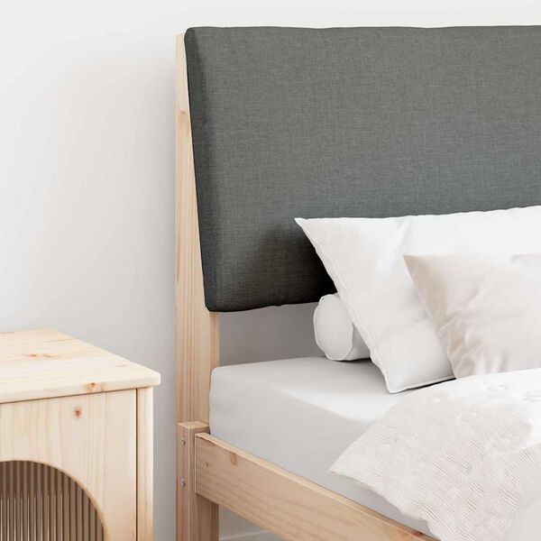 vidaXL Testiera imbottita Grigio scuro 80 cm Pino massello