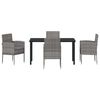 vidaXL Set da Pranzo per Giardino con cuscino 5 pcs Grigio polyrattan