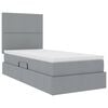 vidaXL Letto con contenitore e LED con led Grigio chiaro 100 x 200 cm