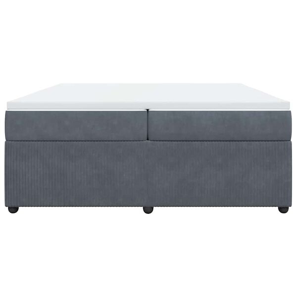 vidaXL Giroletto a Molle con Materasso Grigio Scuro 200x200 cm Velluto