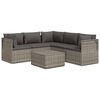vidaXL Set Divani da Giardino 6 pz con Cuscini in Polyrattan Grigio