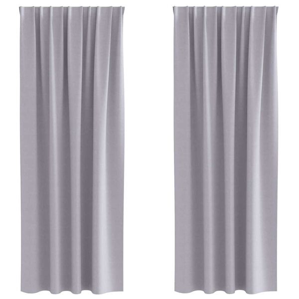 vidaXL Tende Blackout con Anelli 2 pcs Grigio Metallico 225 x 140 cm
