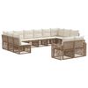 vidaXL Set Divano da Giardino 12 pz Beige e Bianco Crema polyrattan