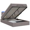 vidaXL Letto Ottomano con Materasso e LED Tortora 120 x 190 cm Tessuto