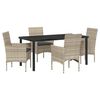 vidaXL Set da Pranzo per Giardino 5 pcs Grigio chiaro polyrattan