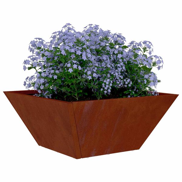vidaXL Vaso da giardino Ruggine 35 x 35 x 15 cm