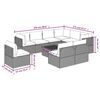 vidaXL Set Divani da Giardino 10 pz con Cuscini in Polyrattan Grigio