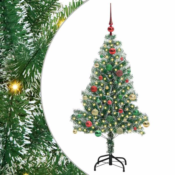vidaXL Albero di Natale Artificiale Imbiancato con Luci LED 150 cm