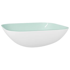 vidaXL Lavandino in Vetro 42x42x14 cm Bianco