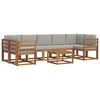 vidaXL Set di divani da esterno 8 pcs Grigio Naturale e Chiaro