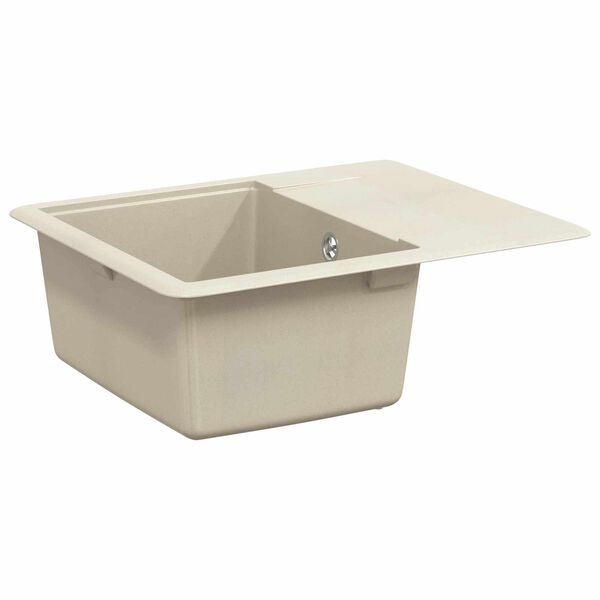 vidaXL Lavello Beige 560 x 460 mm 80% Quarzo e 20% Resina