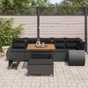 vidaXL Set Divano da Giardino 9 pcs Nero Rattan in Polipropilene