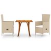 vidaXL Set Mobili da Pranzo per Giardino 3 pz Beige
