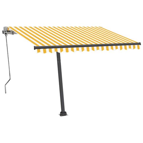 vidaXL Tenda Automatica con Sensore Vento LED 300x250 cm Gialla Bianca