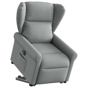 vidaXL Poltrona Reclinante Alzapersona Elettrica Grigio Chiaro Tessuto