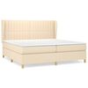 vidaXL Giroletto a Molle con Materasso Crema 200x200 cm in Tessuto