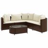 vidaXL Set Divano da Giardino 6 pz con Cuscini Marrone in Polyrattan