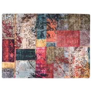 vidaXL Tappeto Lavabile Patchwork Multicolore 150x230 cm Antiscivolo
