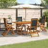 vidaXL Set Pranzo da Giardino 5pz Legno Massello di Acacia e Textilene