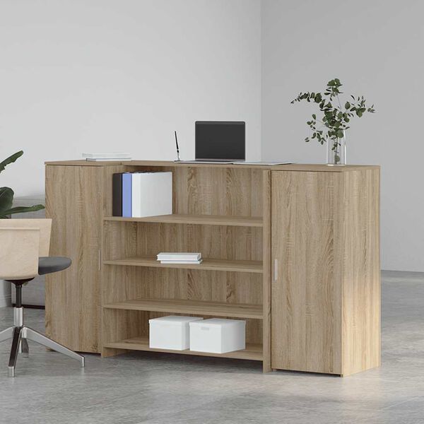 vidaXL Banco Reception Rovere Sonoma 180x50x103,5 cm Legno Multistrato