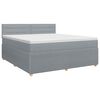 vidaXL Letto box spring con materasso Grigio Chiaro 140 x 190 cm