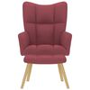 vidaXL Poltrona Relax con Poggiapiedi Rosso Vino in Tessuto