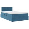 vidaXL Letto con contenitore e LED Blu Scuro 120 x 200 cm Velluto