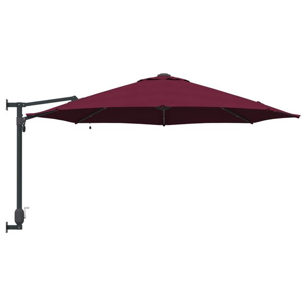 vidaXL Ombrello da giardino Rosso Bordeaux 248 x 248 x 148 cm