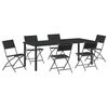 vidaXL Set da Pranzo per Giardino 7 pz Nero