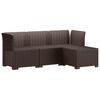 vidaXL Divano da giardino 4 posti aspetto rattan PP Marrone