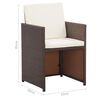 vidaXL Set da Pranzo da Giardino 17 pz con Cuscini Polyrattan Marrone
