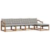 vidaXL Set di divani da esterno 5 pcs Grigio Naturale e Chiaro