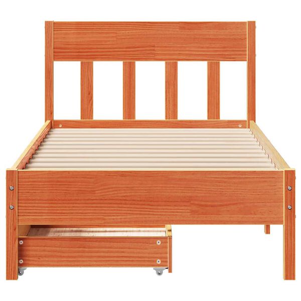 vidaXL Letto senza Materasso Marrone Cera 90x200 cm Legno di Pino