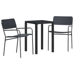 vidaXL Set Mobili da Esterno 3 pz Antracite Acciaio