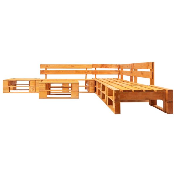 vidaXL Set Divani da Giardino su Pallet 6 pz Marrone ambra in Legno