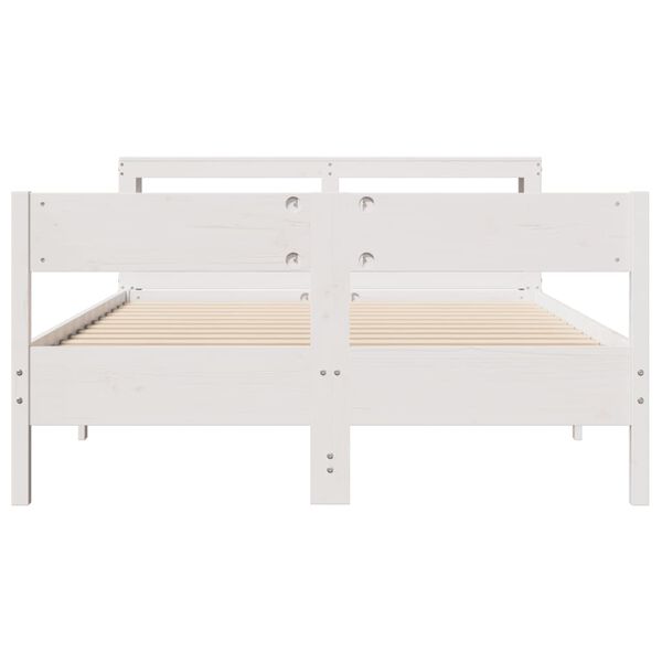 vidaXL Letto senza Materasso Bianco 160x200 cm Legno Massello di Pino