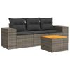 vidaXL Set Divani da Giardino 4 pz con Cuscini in Polyrattan Grigio