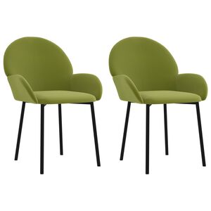 vidaXL Sedie da Pranzo 2 pz Verde Chiaro in Velluto
