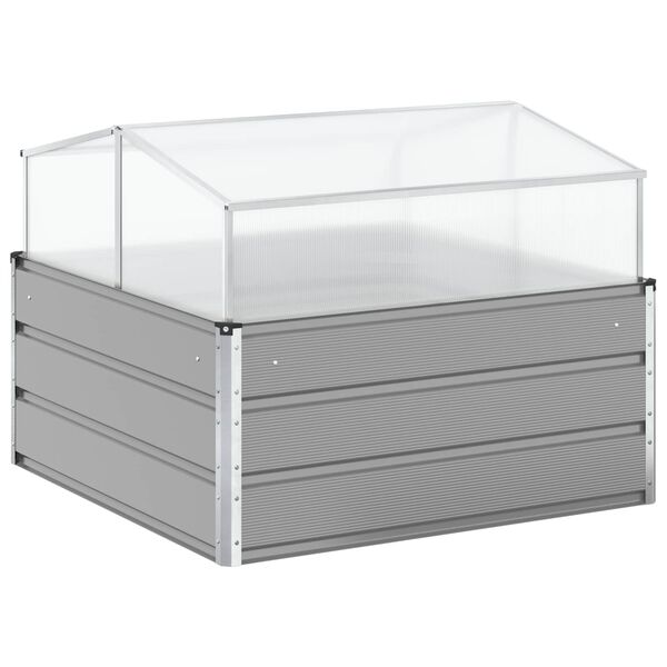 vidaXL Fioriera Grigio chiaro 100 x 100 x 77 cm Acciaio zincato