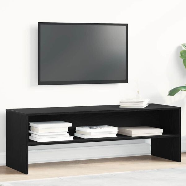 vidaXL Mobile TV Rovere Nero 120x40x40 cm in Legno Multistrato