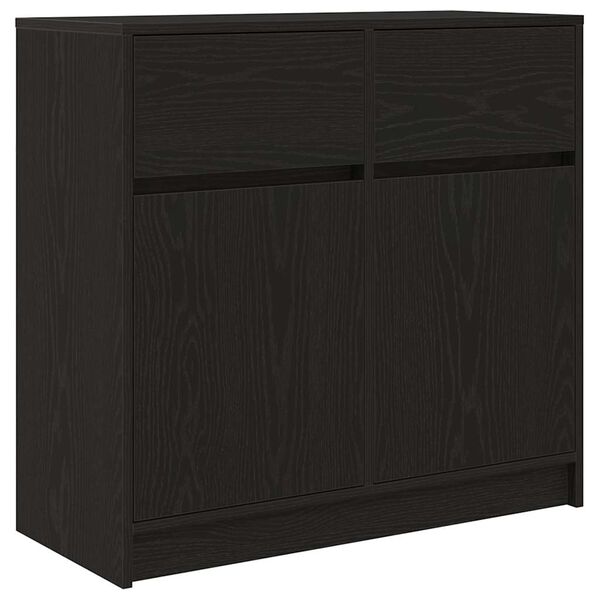 vidaXL Credenza con Cassetto Rovere Nero 80x34x76 cm Legno Multistrato
